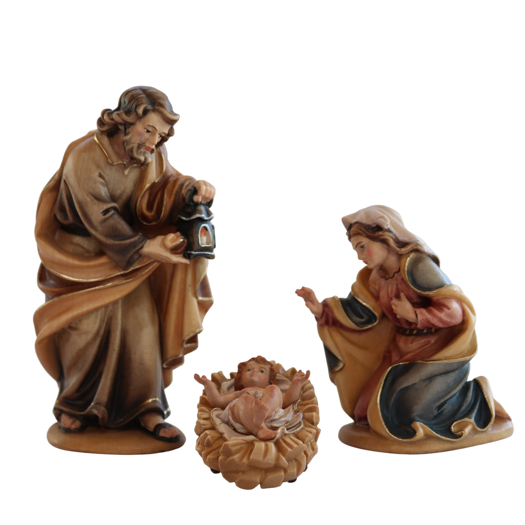 Sacra Famiglia presepe tradizionale colorato