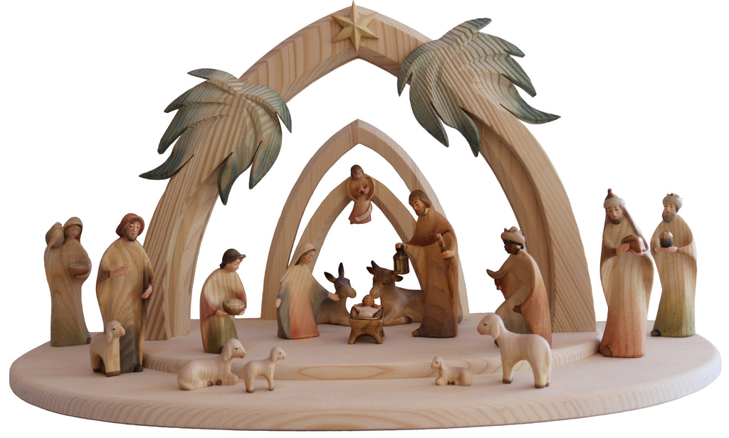Presepe stilizzato dipinto a mano