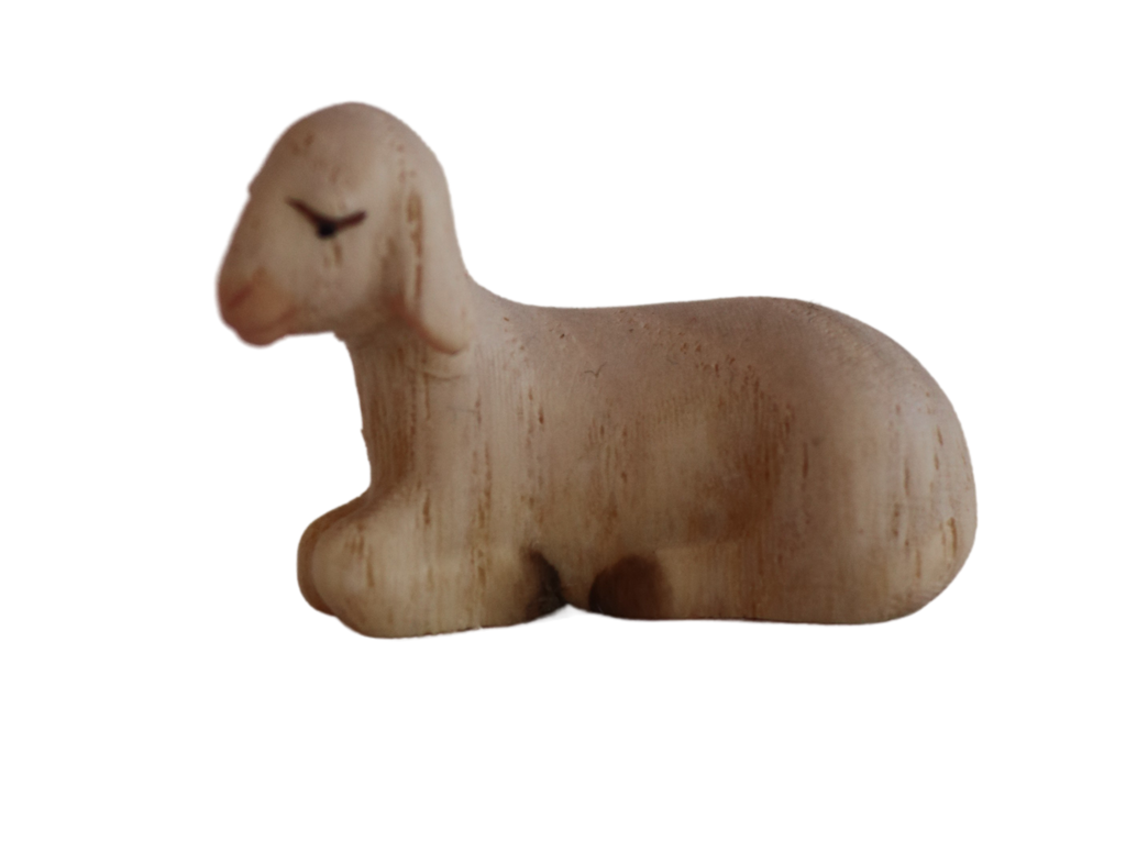 Agnello sdraiato presepe stilizzato